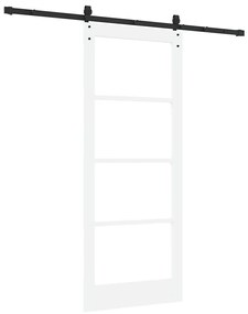 vidaXL Ολισθητή Πόρτα Χειροκίνητος Λευκό 83 x 202 εκ. Ξύλο και μέταλλο