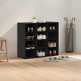 vidaXL Παπουτσοθήκη Μαύρη δρυς 77.5 x 30 x 67 εκ. Επεξεργασμένο ξύλο