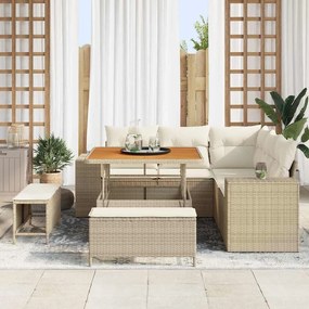 vidaXL Σετ Καναπέ Κήπου 8 pcs Μπεζ συνθετικό ρατάν