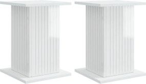 vidaXL Βάση φυτών 2 τμχ. Γυαλιστερό Λευκό 30,5 x 30 x 43 εκ