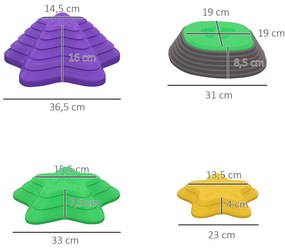ZONEKIZ Σετ πέτρες ισορροπίας για παιδιά από 3 ετών, 11 πέτρες, αντιολισθητικές, έως 80 kg, σχέδιο αστερίας
