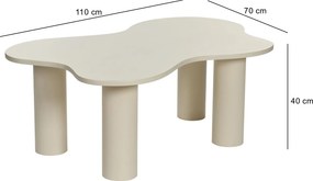 Τραπεζάκι Σαλονιού Κρεμ CEZUN 110x70x40