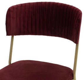 Καρέκλα Livio pakoworld βελούδο μπορντό-χρυσό πόδι - Μέταλλο - 101-000045