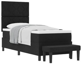 vidaXL Κρεβάτι με ελατήρια με στρώμα Μαύρο 80 x 200 cm ύφασμα