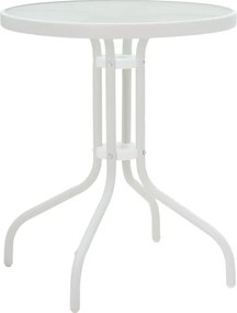 Τραπεζαρία Watson-Sussie pakoworld μέταλλο λευκό-γυαλί Φ60x70εκ