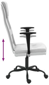 vidaXL Καρέκλα Γραφείου Ρυθμ. Ύψος Λευκή Διχτυωτό Ύφασμα/Συνθ. Δέρμα