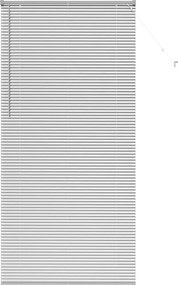 vidaXL Βενετσιάνικες Ρόδες Ασημί 220 x 105 εκ Αλουμίνιο