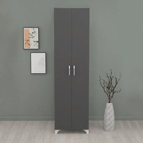 Ντουλάπα - Παπουτσοθήκη Lilly Megapap χρώμα ανθρακί 49x32x178εκ.