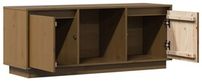vidaXL Έπιπλο Τηλεόρασης Καφέ Μελί 110,5x35x44εκ από Μασίφ Ξύλο Πεύκου