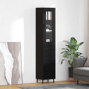 Highboard Μαύρη Οξυά 34,5 x 34 x 180 εκ. Επεξεργασμένο ξύλο