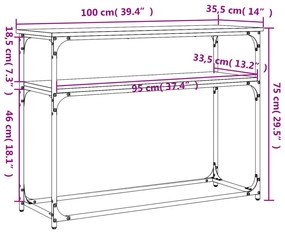 ΤΡΑΠΕΖΙ ΚΟΝΣΟΛΑ ΚΑΦΕ ΔΡΥΣ 100X35,5X75 ΕΚ. ΕΠΕΞΕΡΓΑΣΜΕΝΟ ΞΥΛΟ 834069