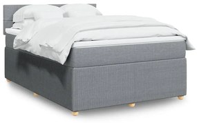 ΚΡΕΒΑΤΙ BOXSPRING ΜΕ ΣΤΡΩΜΑ ΑΝΟΙΧΤΟ ΓΚΡΙ 140X190 ΕΚ. ΥΦΑΣΜΑΤΙΝΟ 3287451