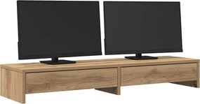 vidaXL Βάση Οθόνης με Συρτάρια Αρτισιανή Δρυς 100x27x15εκ Επεξεργ Ξύλο