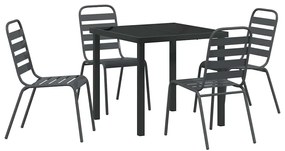 vidaXL Σέτ φαγητού για κήπο 5 pcs Σκούρο γκρι Ατσάλι