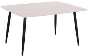 Τραπέζι RAVEN Κεραμικό TOP με Όψη Λευκό Μάρμαρο 140x80x74Υεκ. 140x80x74 εκ.