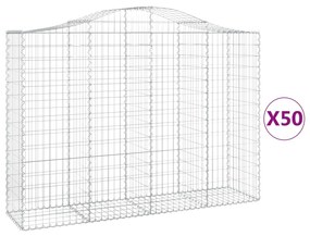 vidaXL Συρματοκιβώτια Τοξωτά 50 τεμ. 200x50x140/160 εκ. Γαλβαν. Ατσάλι