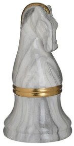 Διακοσμητικό Επιτραπέζιο 3-70-902-0155 Πιόνι Σκακιού 11Χ22 White-Gold Inart Κεραμικό
