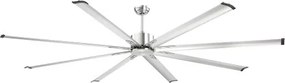VEVOR 244 cm Aluminum Ceiling Fan Without Light Remote Control Brushed Nickel
