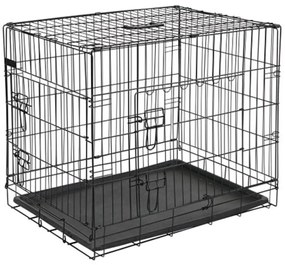 @Pet Κλουβί Μεταφοράς Σκύλου Μαύρο 77,5x48,5x55,5 εκ. από Μέταλλο - Μαύρο