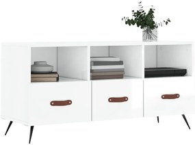 vidaXL Έπιπλο Τηλεόρασης Γυαλ. Λευκό 102x36x50 εκ. Επεξεργασμένο Ξύλο