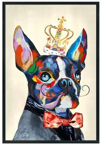 Πίνακας Καμβάς King Dog 022085 60x4,5x90cm Multi Κάθετοι Ξύλο,Καμβάς