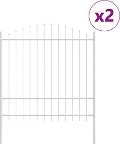 vidaXL Φράχτης Κήπου 2 pcs Λευκό 170 x 215 cm