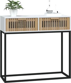 vidaXL Τραπέζι Κονσόλα Λευκό 80x30x75 εκ. Επεξεργασμένο Ξύλο / Σίδερο