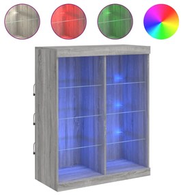 vidaXL Μπουφές με LED Γκρι Sonoma 81 x 37 x 100 εκ.