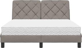 vidaXL Κρεβάτι με Στρώμα Taupe 120x200 εκ. Υφασμάτινο