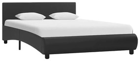 vidaXL Πλαίσιο Κρεβατιού με LED Μαύρο 120x200 εκ. από Συνθετικό Δέρμα