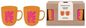 Κούπες Paula Orange (Σετ 2Τμχ) 162502325 400ml Orange-Fuchsia Paperproducts Design Bone China