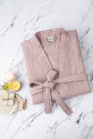 Unisex Bathrobe Kimono - Powder Powder