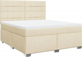 vidaXL Κρεβάτι Boxspring με Στρώμα Κρεμ 180x200 εκ. Υφασμάτινο