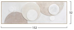 Πίνακας Τοίχου 3D Swirl με Κορνίζα Μπεζ-Χειροποίητοι Κύκλοι 152x5x52Yεκ.