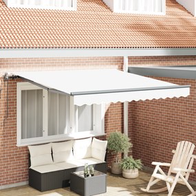 vidaXL Αυτόματη Ανασυρόμενη Τέντα Λευκή 300x250 εκ.