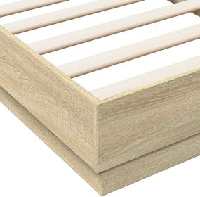 vidaXL Πλαίσιο Κρεβ. Χωρ. Στρώμα Sonoma Δρυς 90 x 190 εκ. Επεξ. Ξύλο