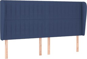 vidaXL Κρεβάτι Boxspring με Στρώμα Μπλε 160x200 εκ. Υφασμάτινο