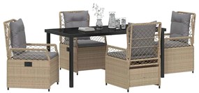 vidaXL Σέτ φαγητού για κήπο 5 pcs Μπέζ και Ανοιχτό Γκρι