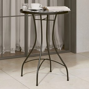 Τραπέζι Bistro «Μωσαϊκό» Μαύρο/Λευκό Ø50x70 εκ. Κεραμικό