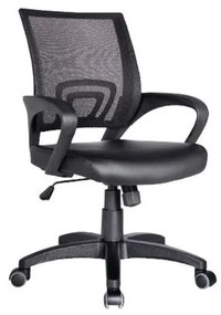 BF2101 Πολυθρόνα-Pro Γραφείου με Ανάκλιση, Μαύρο Mesh - PU Μαύρο Συνιστάται για χρήση από παιδιά έως 12 ετών
