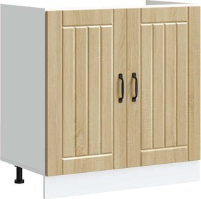 vidaXL Βάση νιπτήρα Lucca 2 pcs Δρύς Sonoma Επεξεργασμένο ξύλο