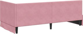 vidaXL Κρεβάτι Γωνίας Ροζ 100 x 200 cm Βελούδο