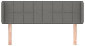 vidaXL Κεφαλάρι με Πτερύγια Σκούρο Γκρι 147x16x78/88 εκ. Υφασμάτινο
