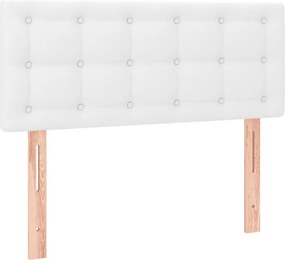 vidaXL Κρεβάτι Boxspring με Στρώμα Λευκό 120x190εκ.από Συνθετικό Δέρμα