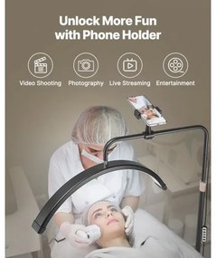 Half Moon Light for Esthetician 23inch Dimmable LED Floor Lamp Lash Light Arched