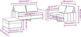vidaXL Πολυθρόνες Σετ 3 Τεμαχίων Μαύρες από Ύφασμα με Μαξιλάρια