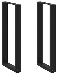 Πόδια Κονσόλας σε Σχήμα U 2 τεμ. Μαύρο 38x(72-73) εκ. Ατσάλι