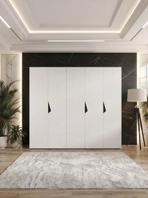Ντουλάπα Sandi 250 Πεντάφυλλη-Λευκό-Χωρίς καθρέπτη