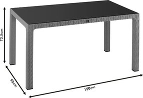 Τραπέζι Explore pakoworld με UV protection PP καφέ 150x90x73.5εκ