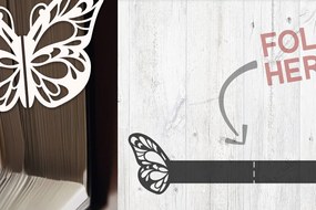 Σετ των 2 Intra απο ξύλο plywood 3mm-4mm πάχος Πρότυπο σελιδοδεικτών πεταλούδας Δίασταση 10x20 cm INTRAFABR-100319601